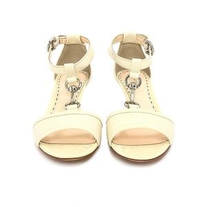 Coach Inez Patent T-Strap Sandal Ivory Sz 7B